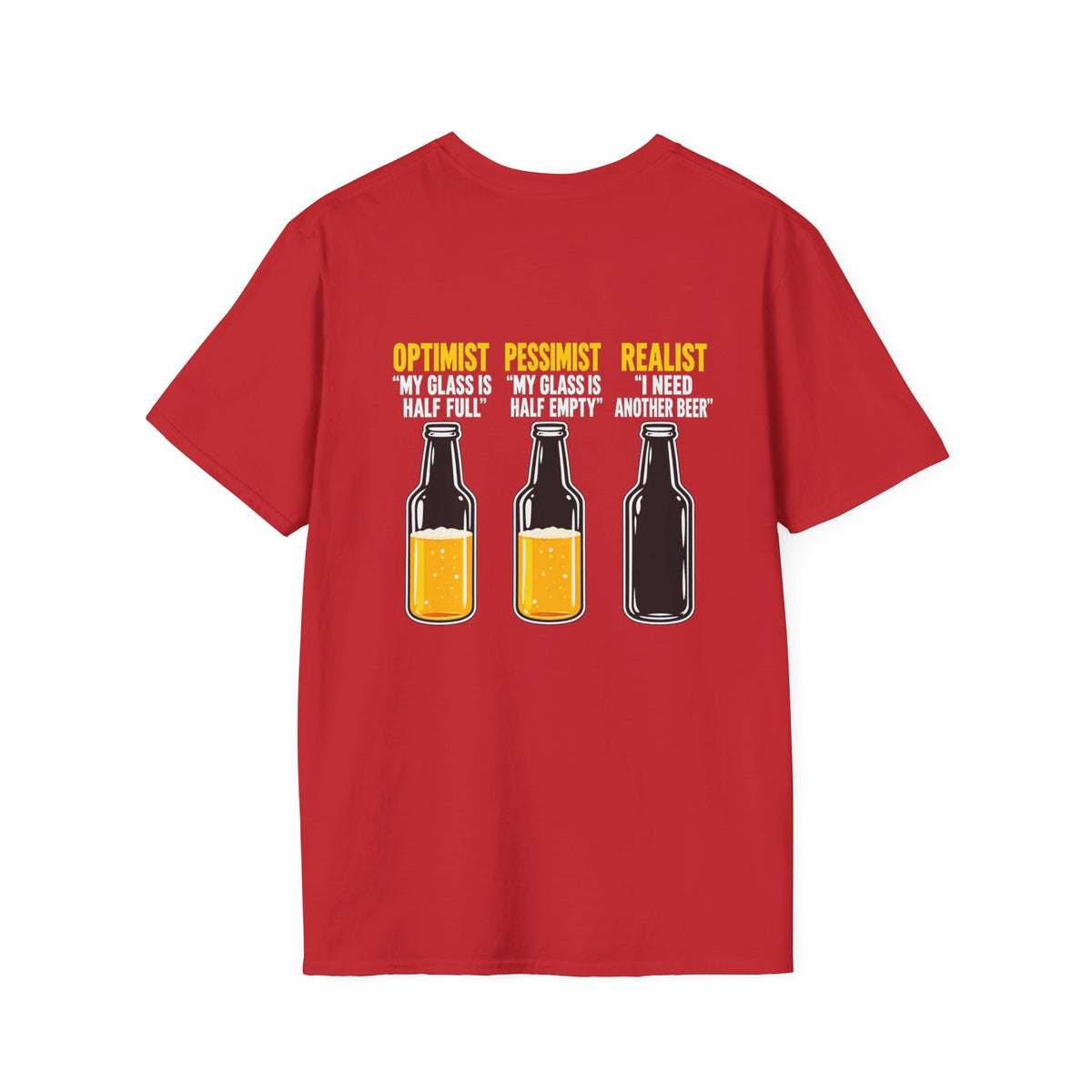 Optimist Pessimist Realist Beer Shirt – Funny Drinking Humor Graphic Tee