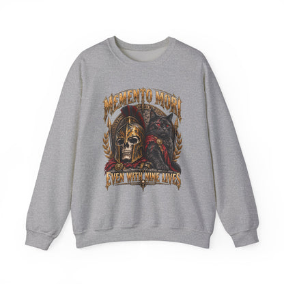 Memento Mori Nine Lives Spartan Cat Gildan 18000 Sweatshirt
