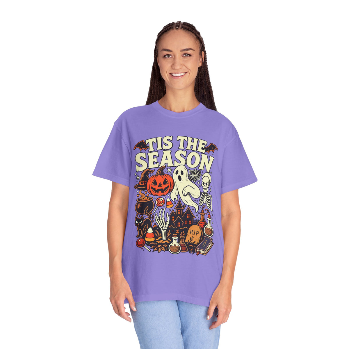 Tis the Season Spooky Halloween Comfort Colors Graphic Tee