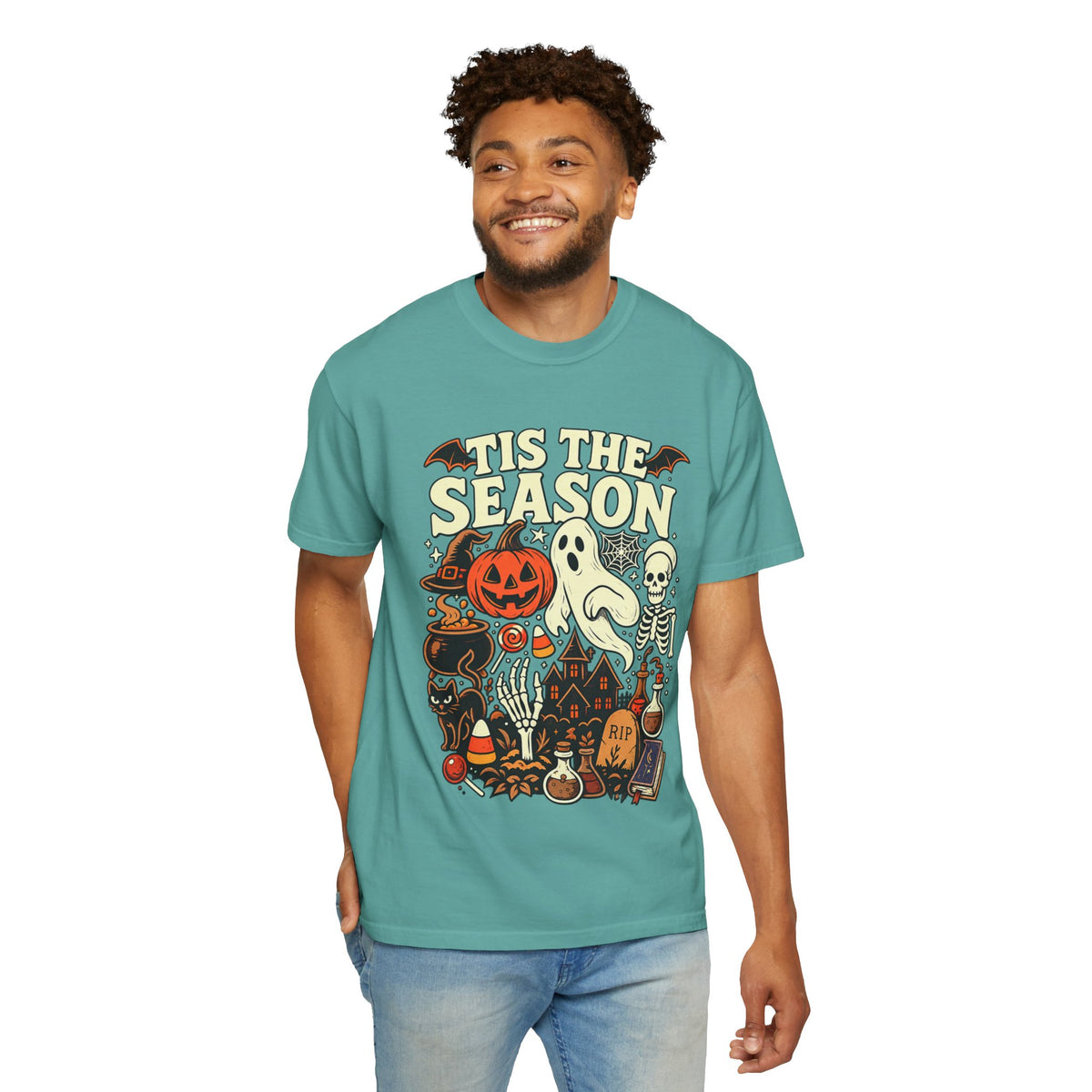 Tis the Season Spooky Halloween Comfort Colors Graphic Tee
