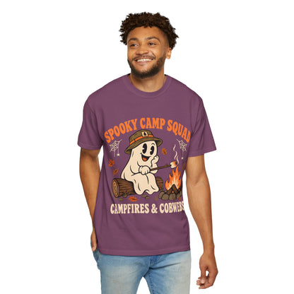 Spooky Camp Squad Campfires & Cobwebs Comfort Colors Tee