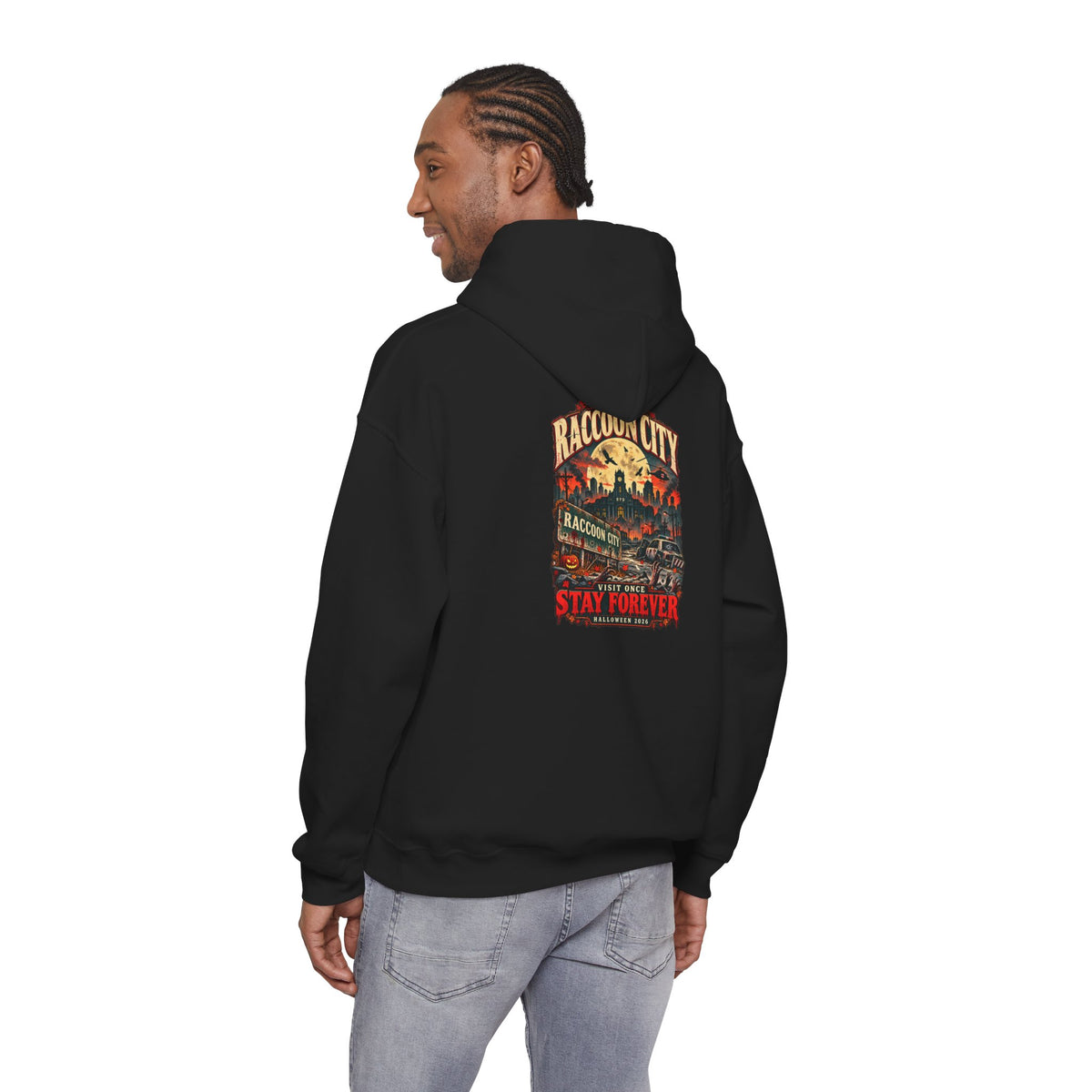 Welcome to Raccoon City Halloween 2026 Gildan 18500 Hoodie