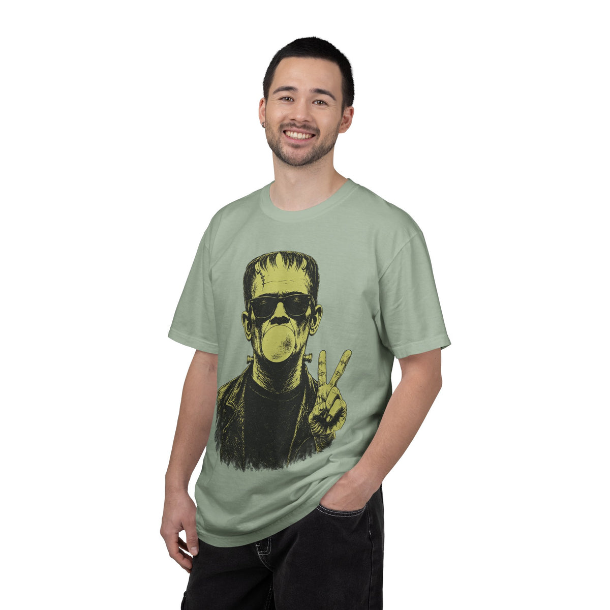 Frankenstein Bubblegum Peace Sign Comfort Colors T-Shirt