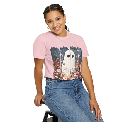 Floral Ghost Wildflower Halloween Comfort Colors T-Shirt