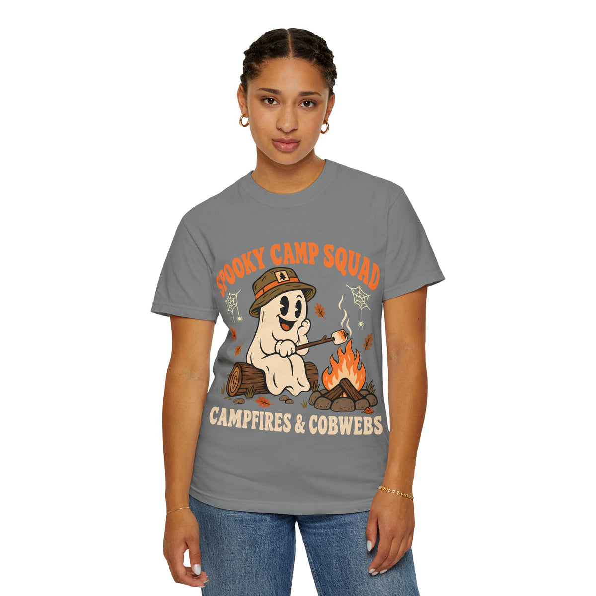 Spooky Camp Squad Campfires & Cobwebs Comfort Colors Tee