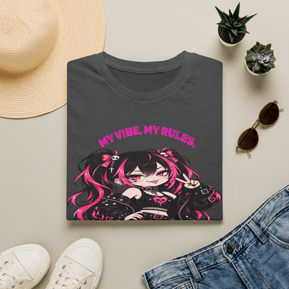 My Vibe, My Rules Anime Chibi Graphic Tee