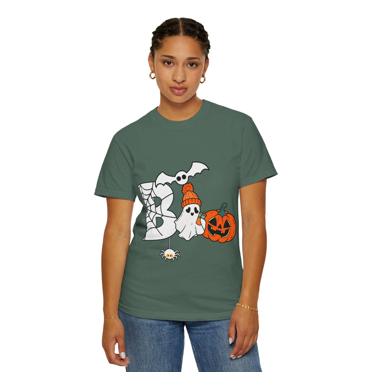 Cute Ghost Pumpkin Cozy Halloween Comfort Colors T-Shirt