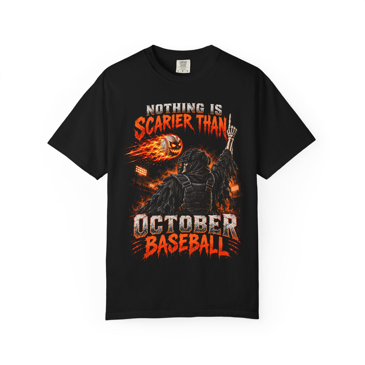 October Baseball Halloween Comfort Colors Graphic T-Shirt