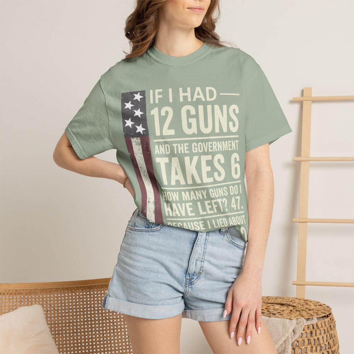 If I Had 12 Guns Funny Gun Math Comfort Colors T-Shirt
