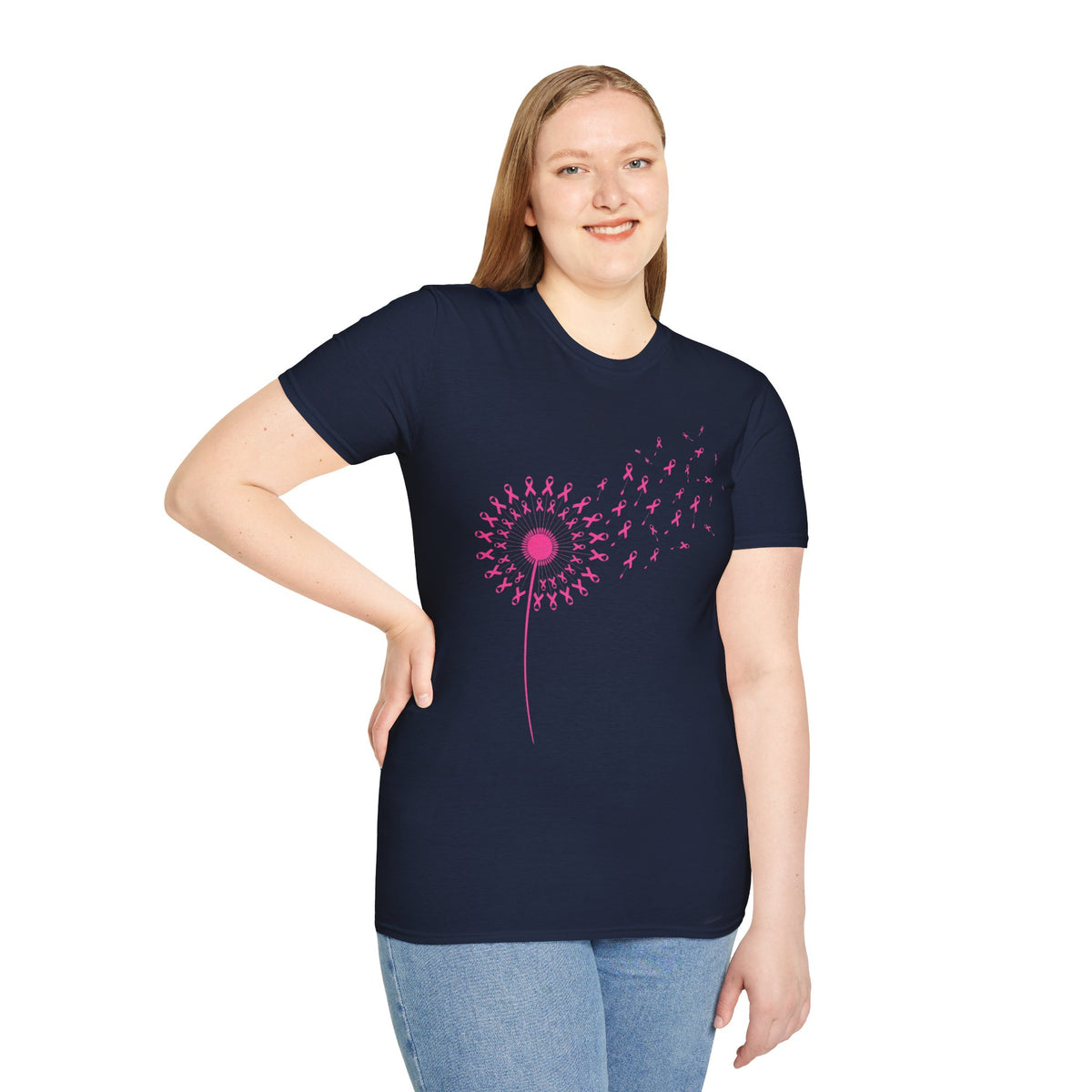 Pink Ribbon Dandelion Breast Cancer Awareness Tee