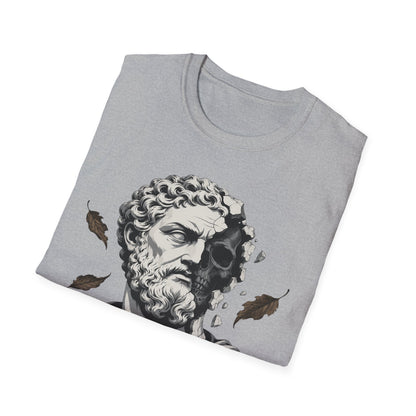 Memento Mori Embrace The Fall Shirt – Stoic Skull Statue Autumn Tee