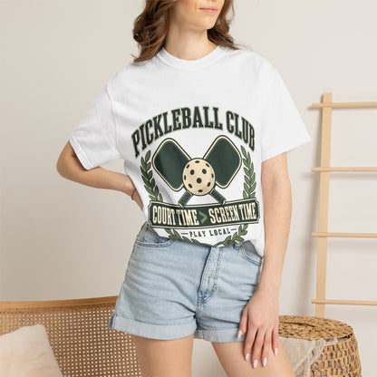 Pickleball Club Court Time Over Screen Time Comfort Colors Tee