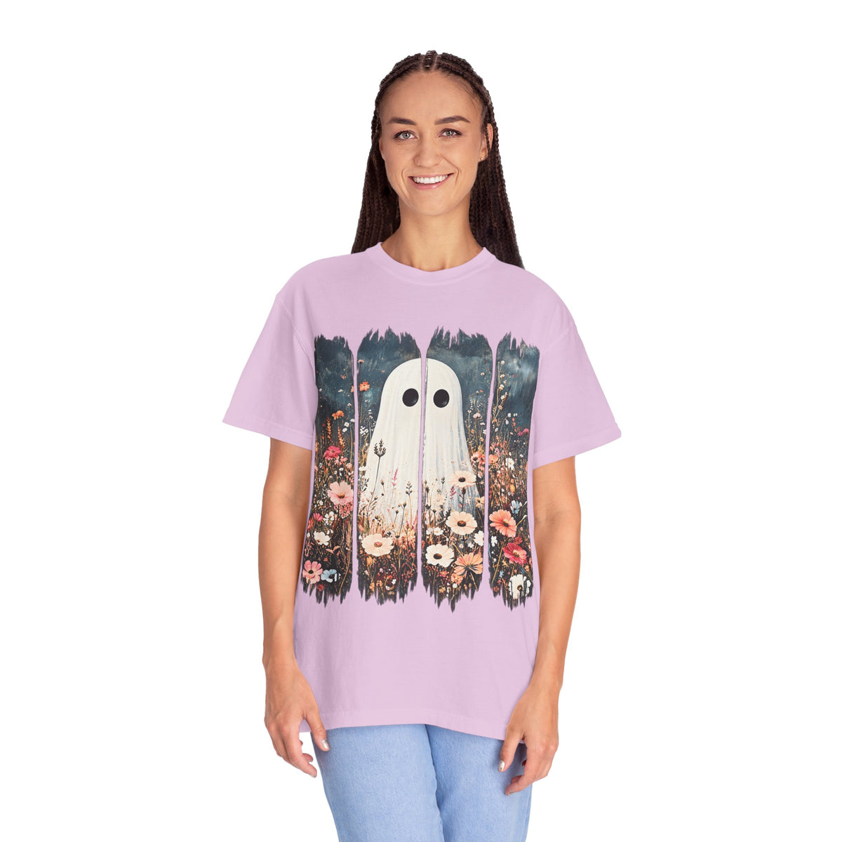 Floral Ghost Wildflower Halloween Comfort Colors T-Shirt