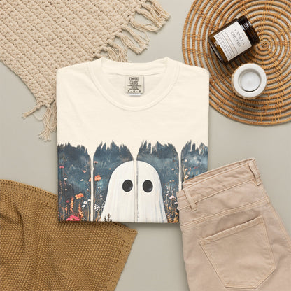 Floral Ghost Wildflower Halloween Comfort Colors T-Shirt