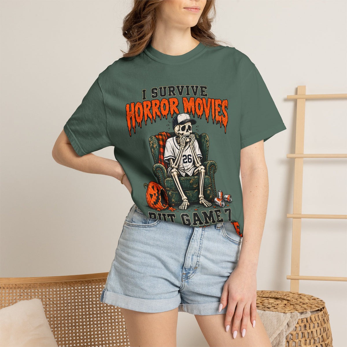 Horror Movies Game 7 Baseball Comfort Colors T-Shirt
