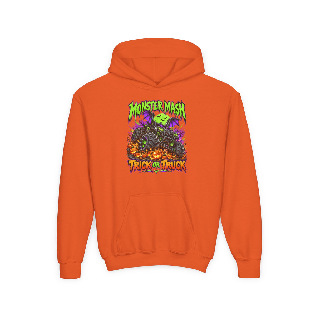 Monster Mash Trick or Truck Youth Halloween Hoodie