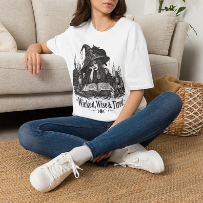 Wicked Wise & Tired Funny Exhausted Witch Mom T-Shirt