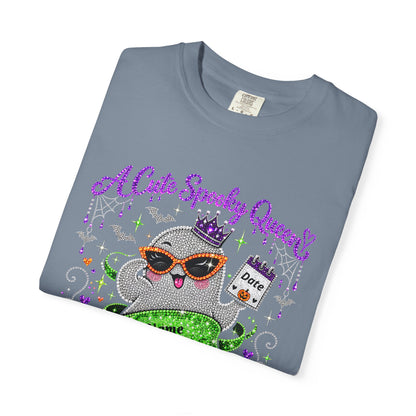 Personalized Spooky Queen October Birthday Comfort Colors Tee