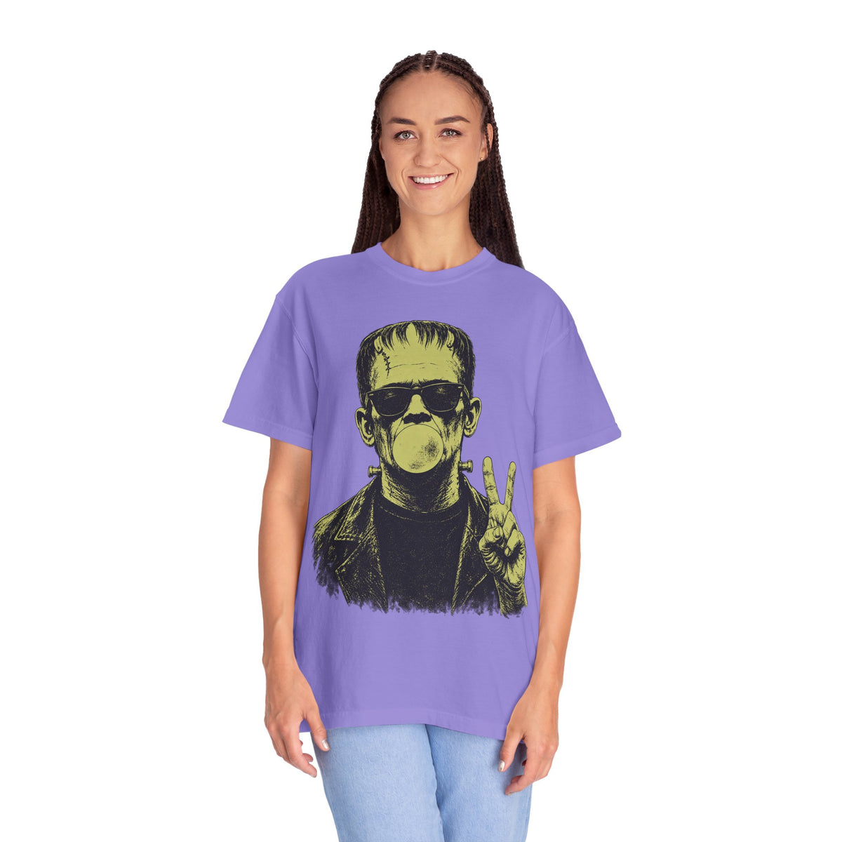 Frankenstein Bubblegum Peace Sign Comfort Colors T-Shirt