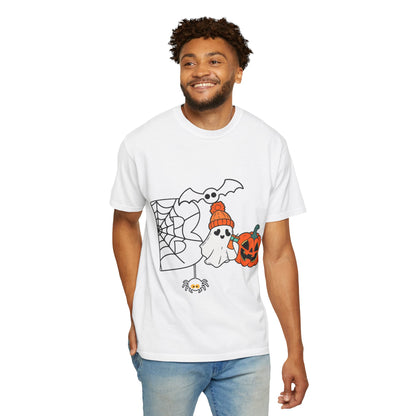 Cute Ghost Pumpkin Cozy Halloween Comfort Colors T-Shirt