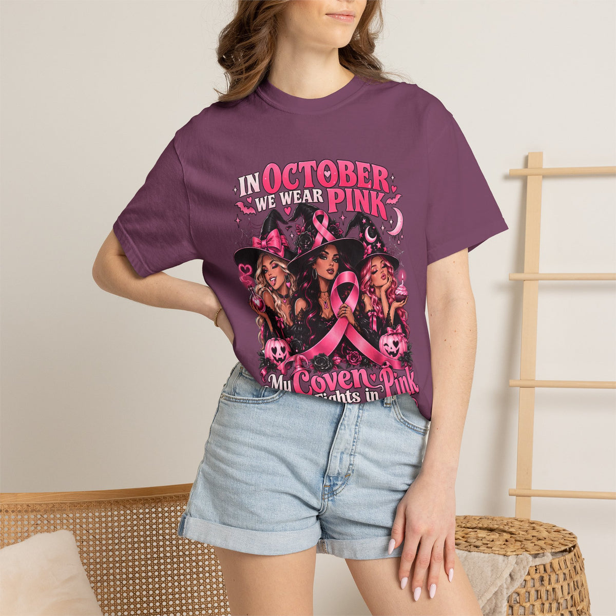 In October We Wear Pink My Coven Fights in Pink Tee