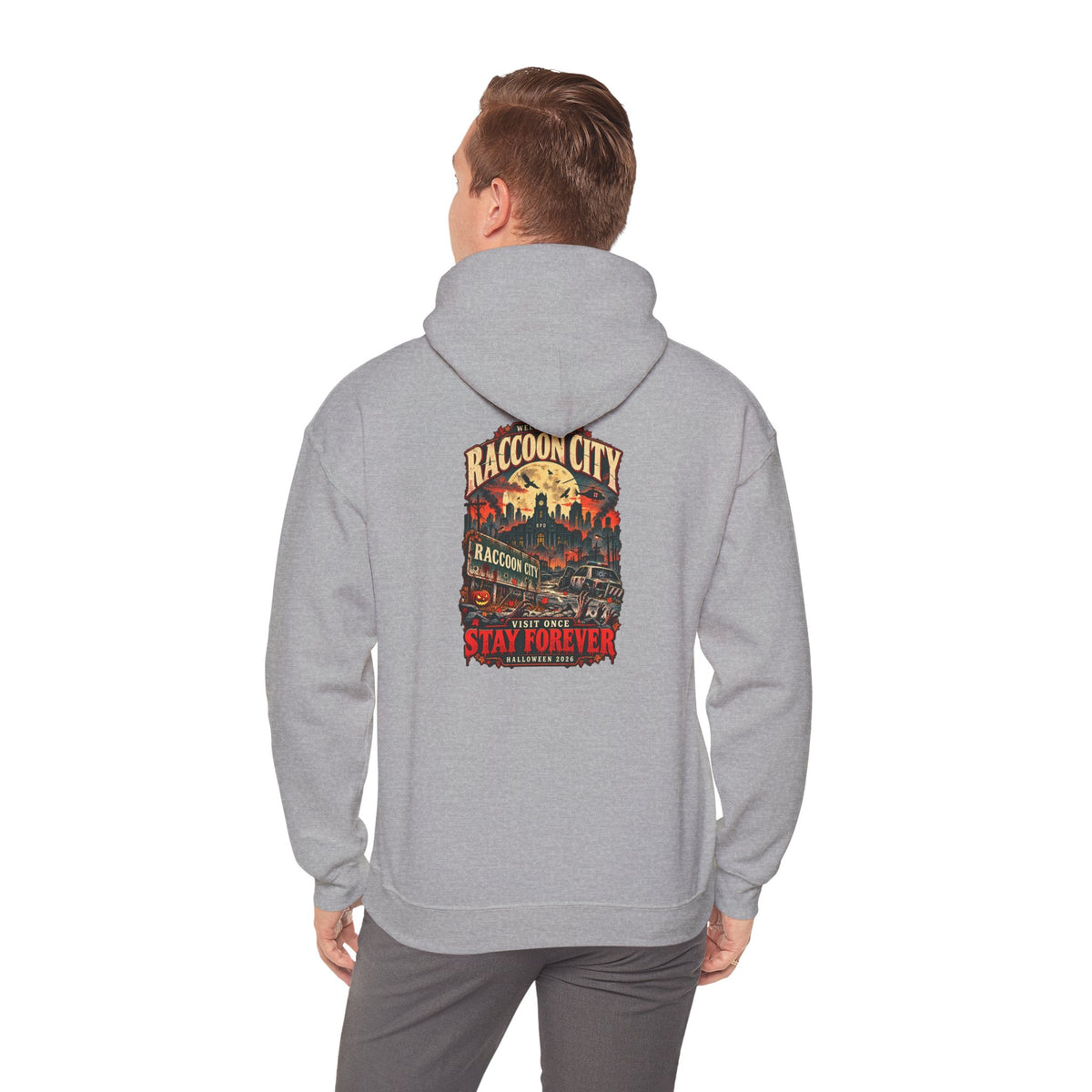 Welcome to Raccoon City Halloween 2026 Gildan 18500 Hoodie