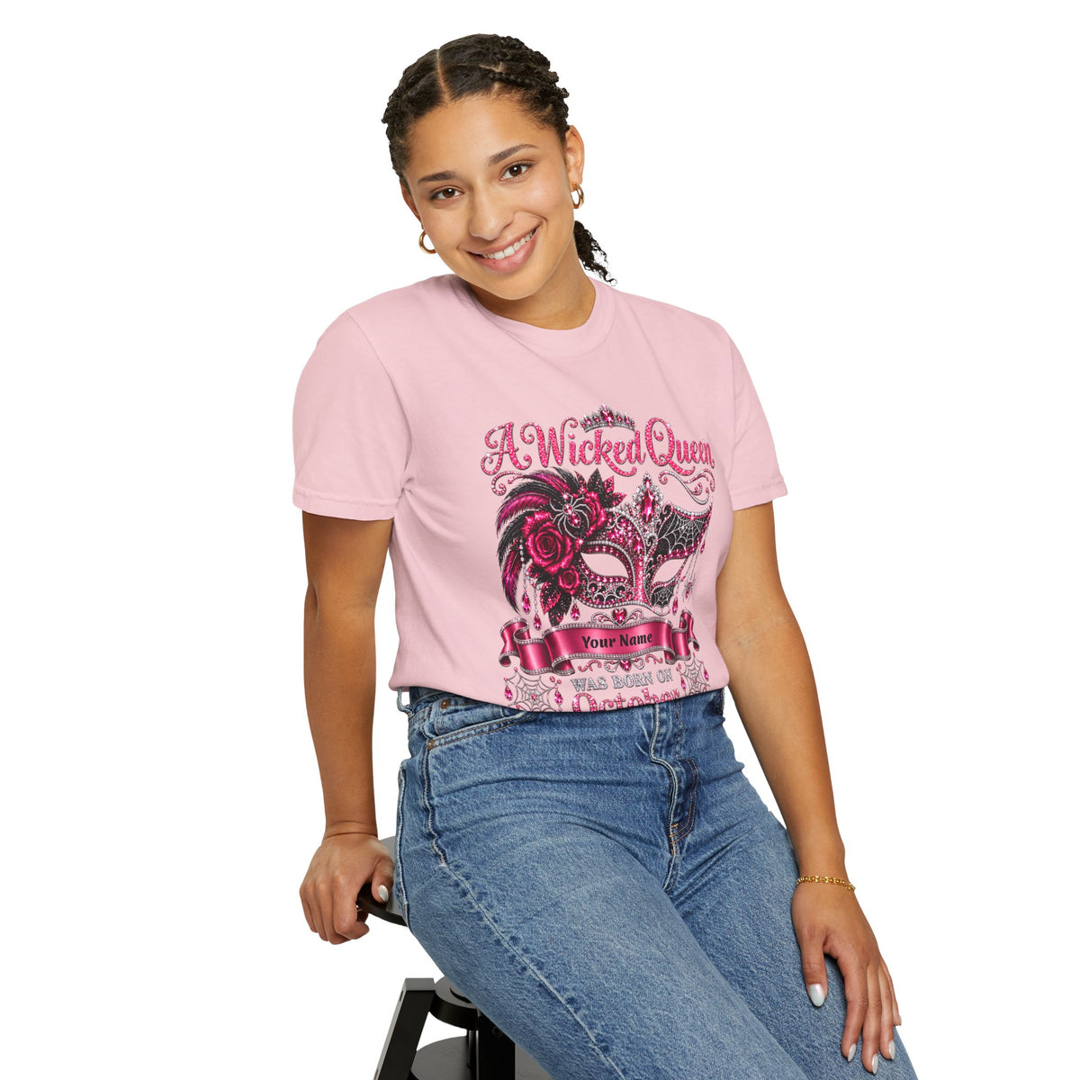Personalized Wicked Queen October Birthday Comfort Colors Tee