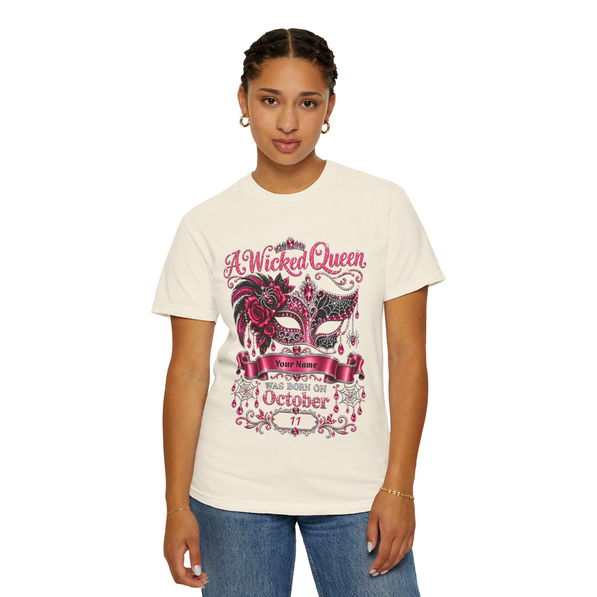 Personalized Wicked Queen October Birthday Comfort Colors Tee