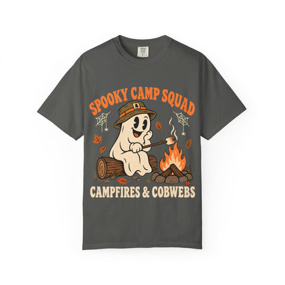 Spooky Camp Squad Campfires & Cobwebs Comfort Colors Tee