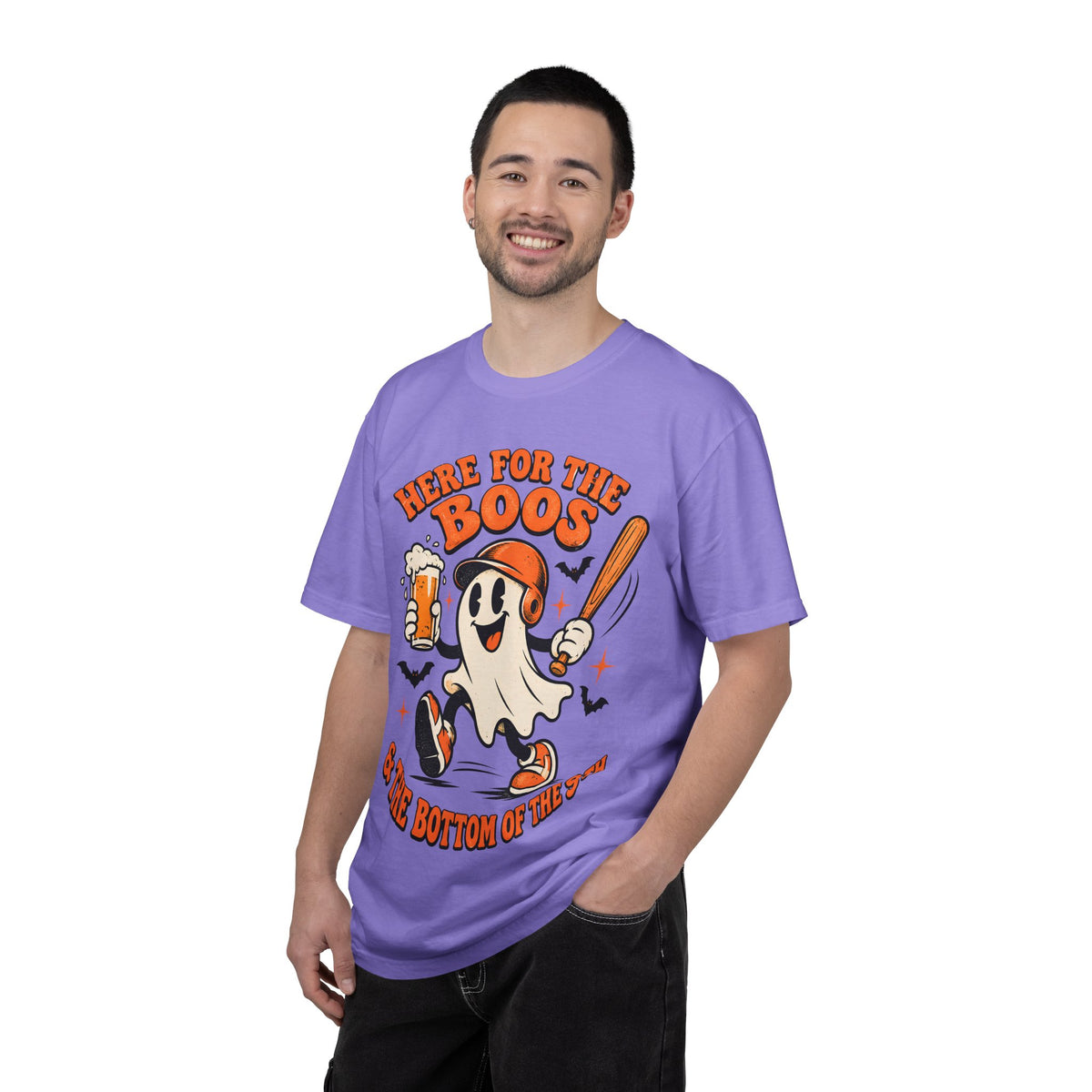 Here for the Boos Baseball Halloween Comfort Colors Tee