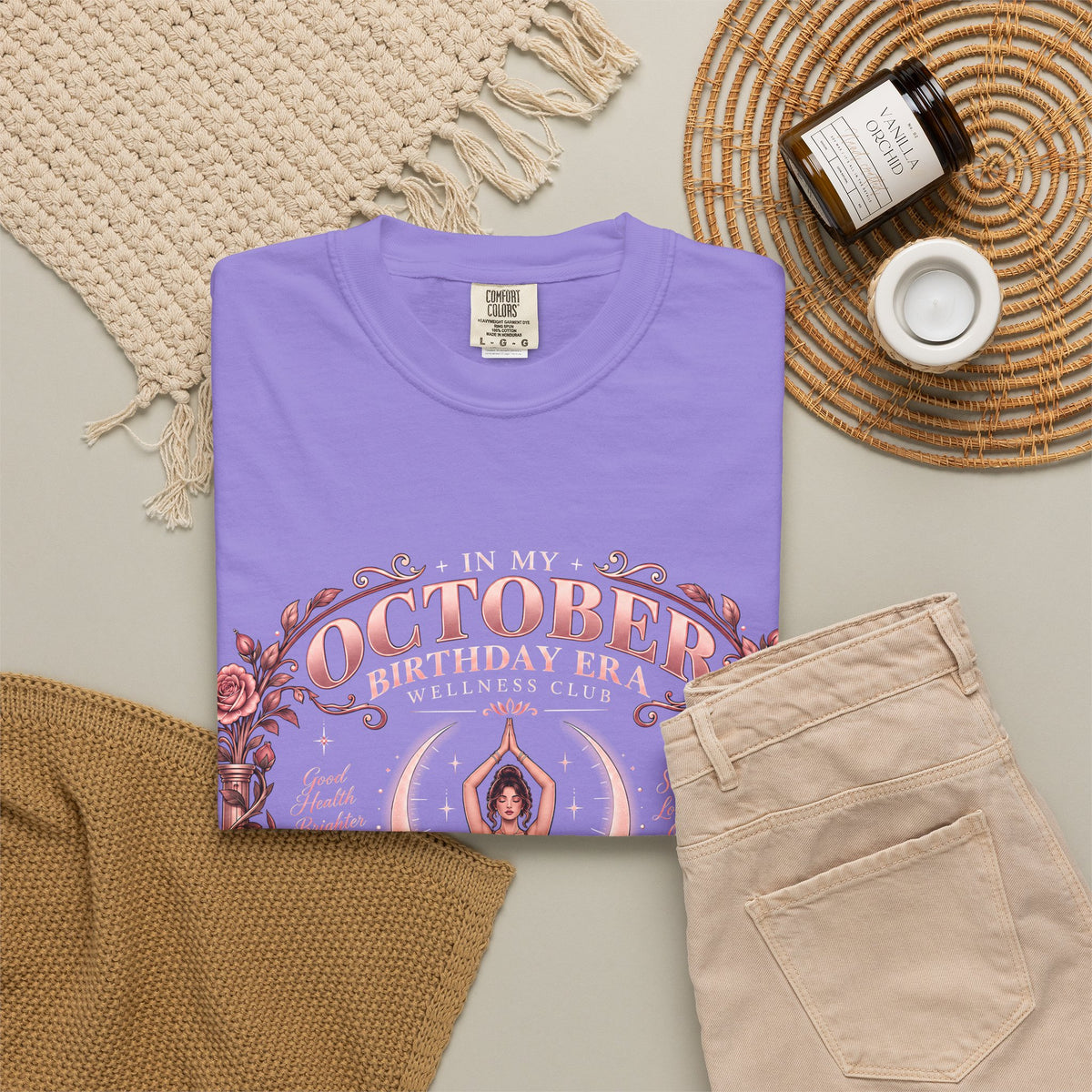 In My October Birthday Era Wellness Club Comfort Colors Tee