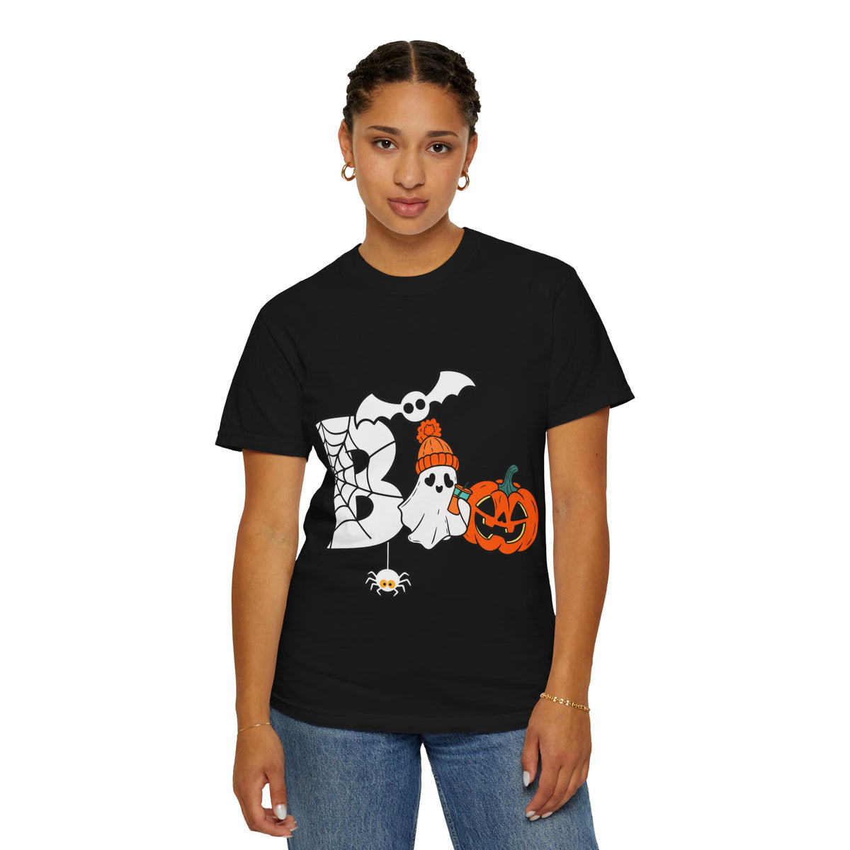 Cute Ghost Pumpkin Cozy Halloween Comfort Colors T-Shirt