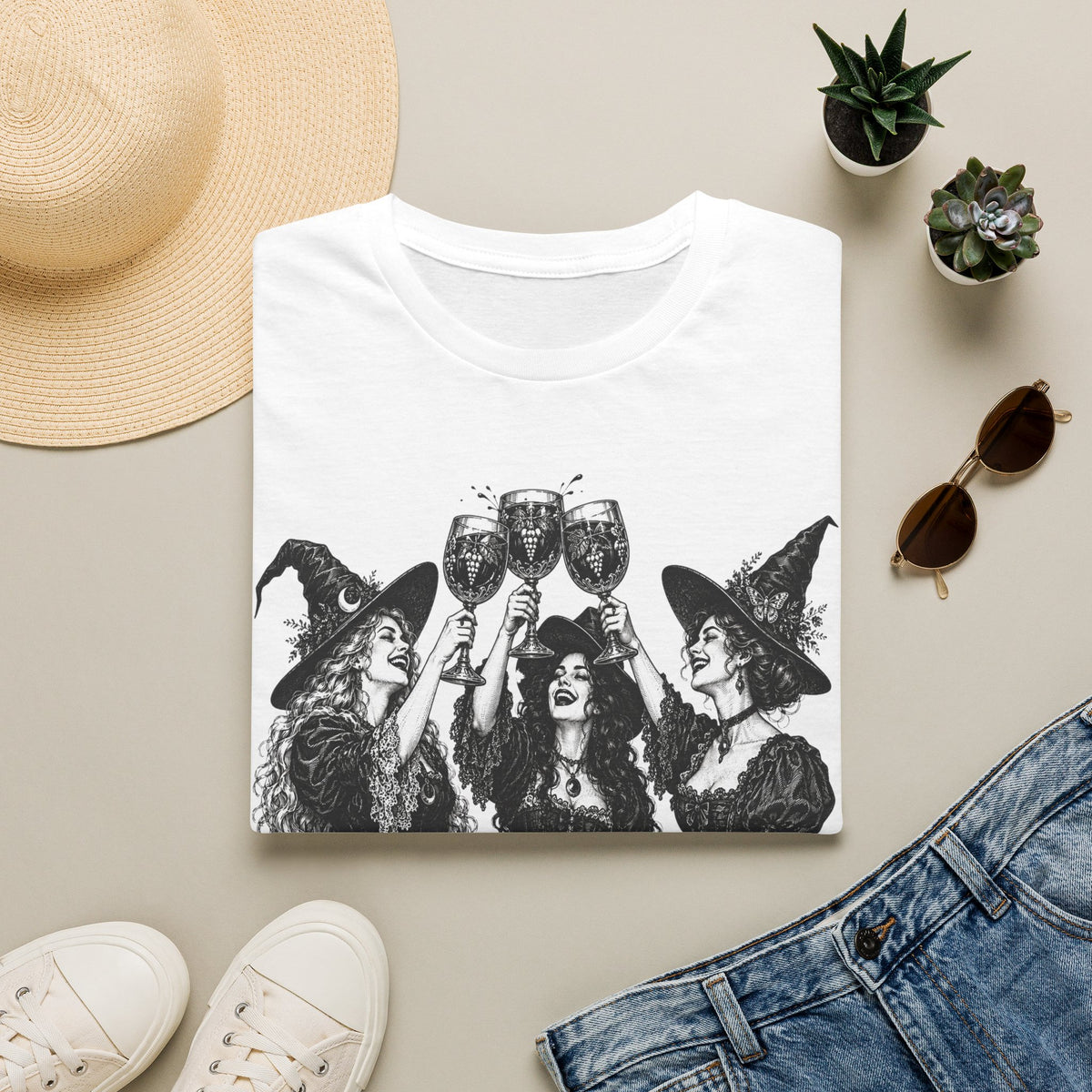 Coven Meeting Witch Wine T-Shirt