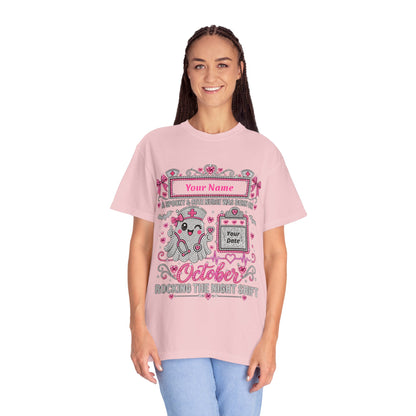 Personalized Spooky Cute Nurse October Birthday Comfort Colors Tee