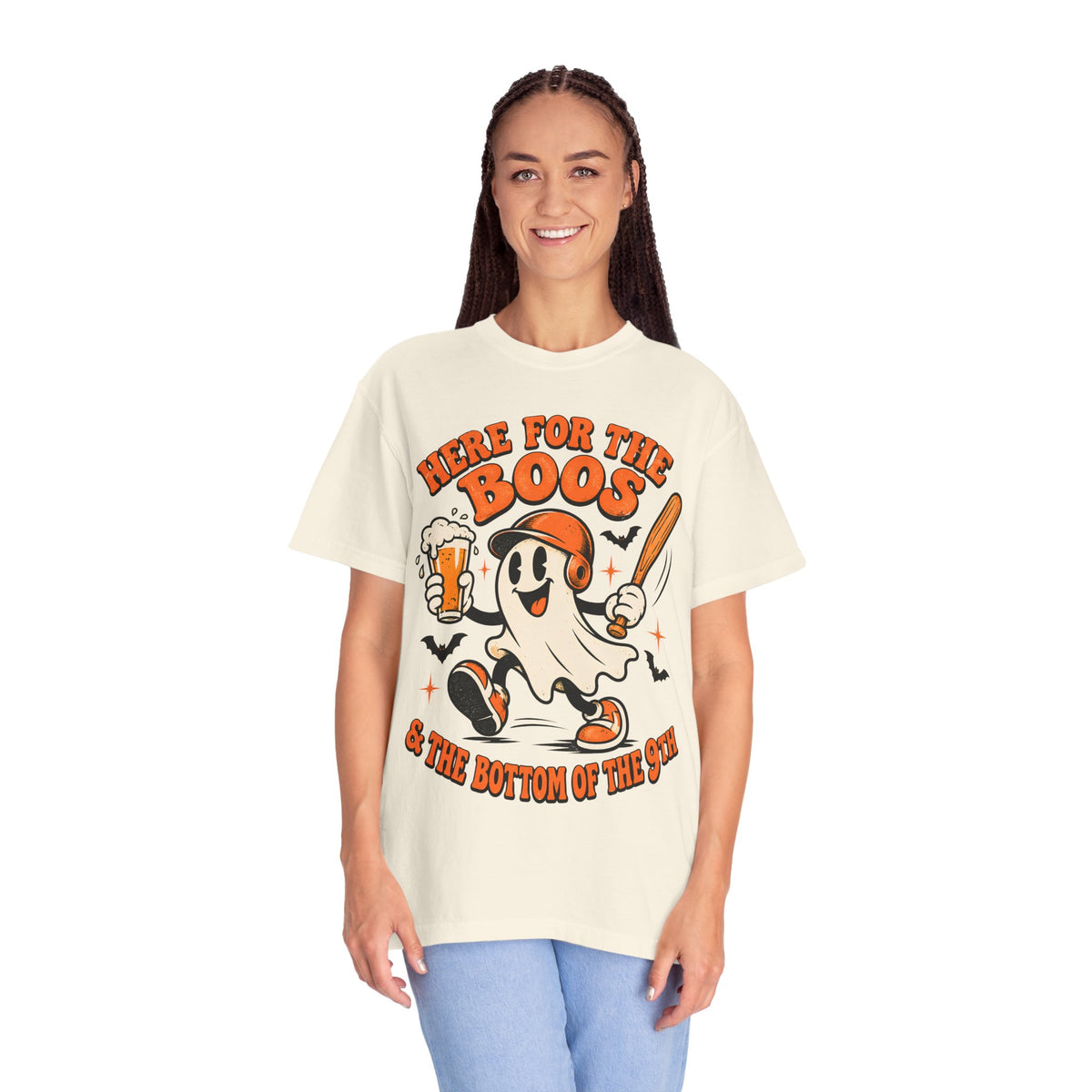 Here for the Boos Baseball Halloween Comfort Colors Tee