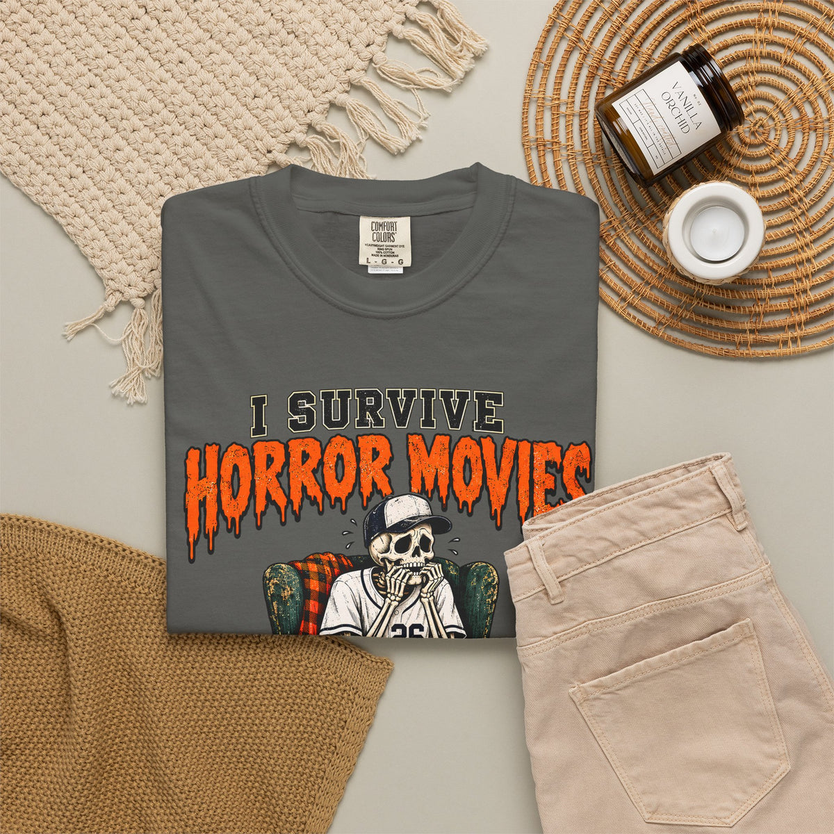 Horror Movies Game 7 Baseball Comfort Colors T-Shirt
