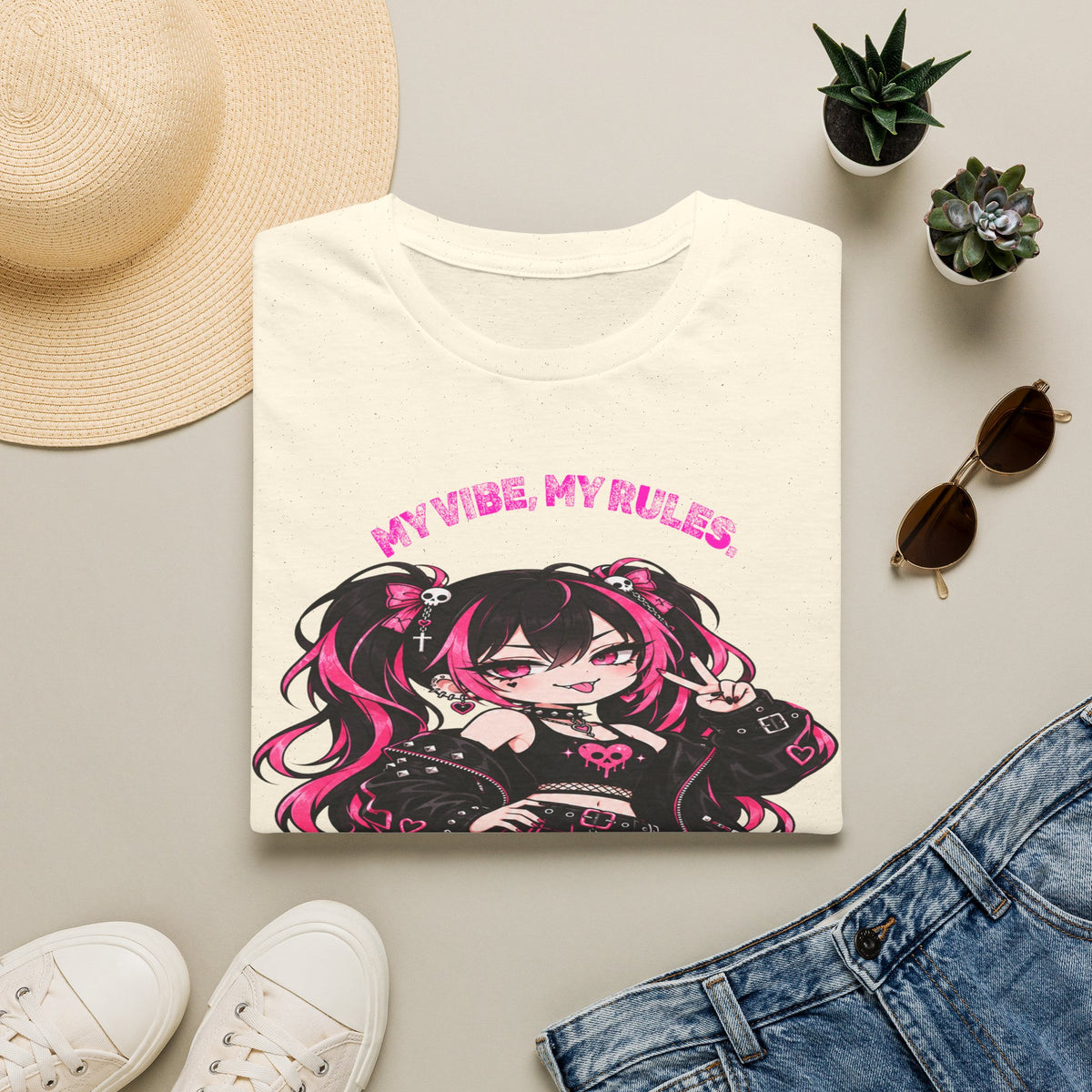 My Vibe, My Rules Anime Chibi Graphic Tee