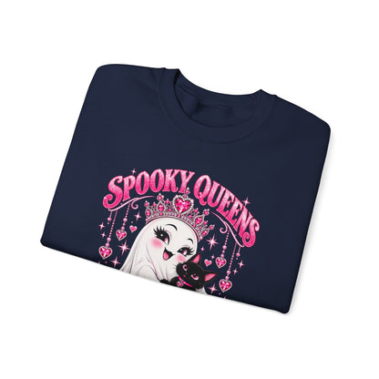 Spooky Queens Are Born in October Gildan 18000 Sweatshirt