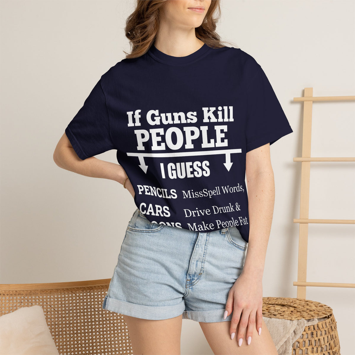 If Guns Kill People Funny Firearm Statement Comfort Colors Tee