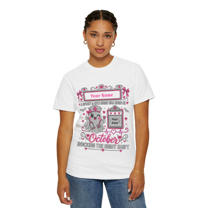 Personalized Spooky Cute Nurse October Birthday Comfort Colors Tee