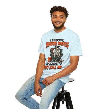 Horror Movies Game 7 Baseball Comfort Colors T-Shirt