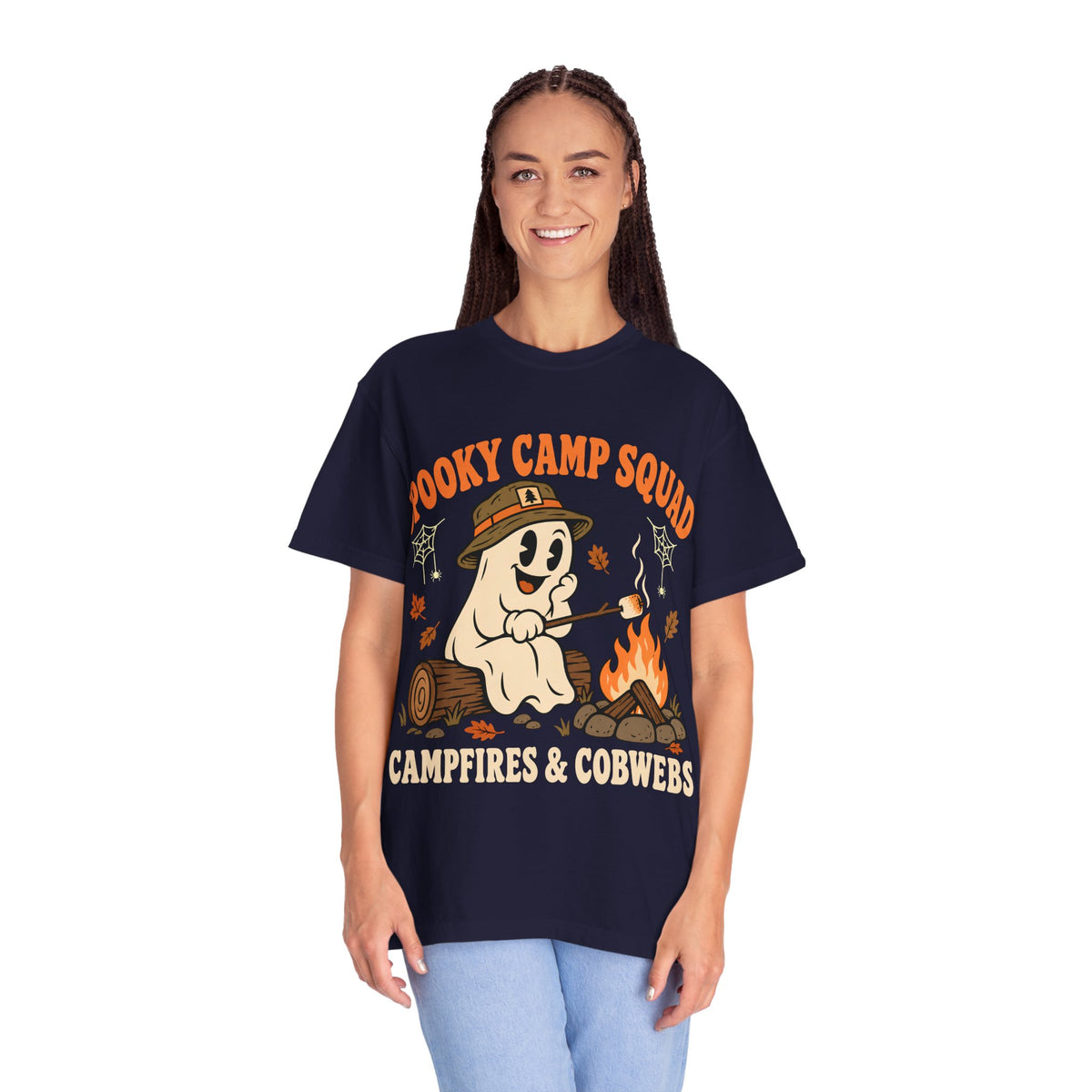 Spooky Camp Squad Campfires & Cobwebs Comfort Colors Tee