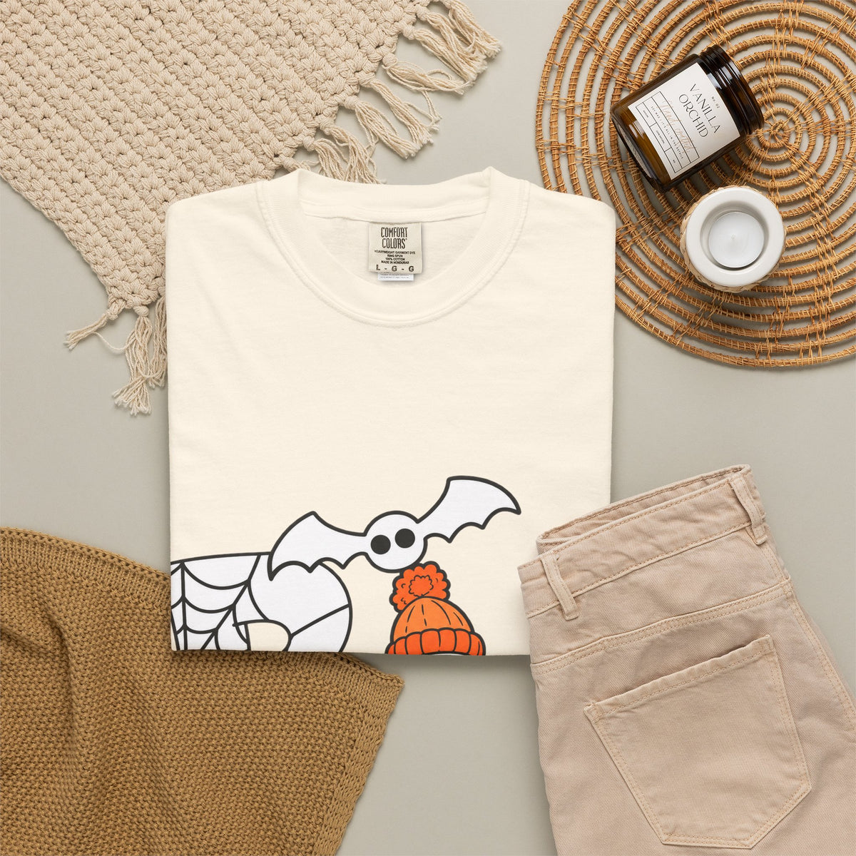 Cute Ghost Pumpkin Cozy Halloween Comfort Colors T-Shirt