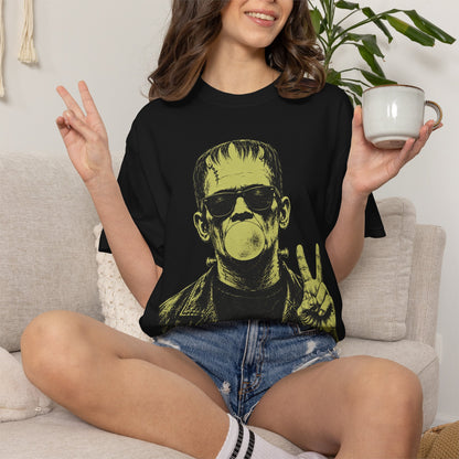 Frankenstein Bubblegum Peace Sign Comfort Colors T-Shirt