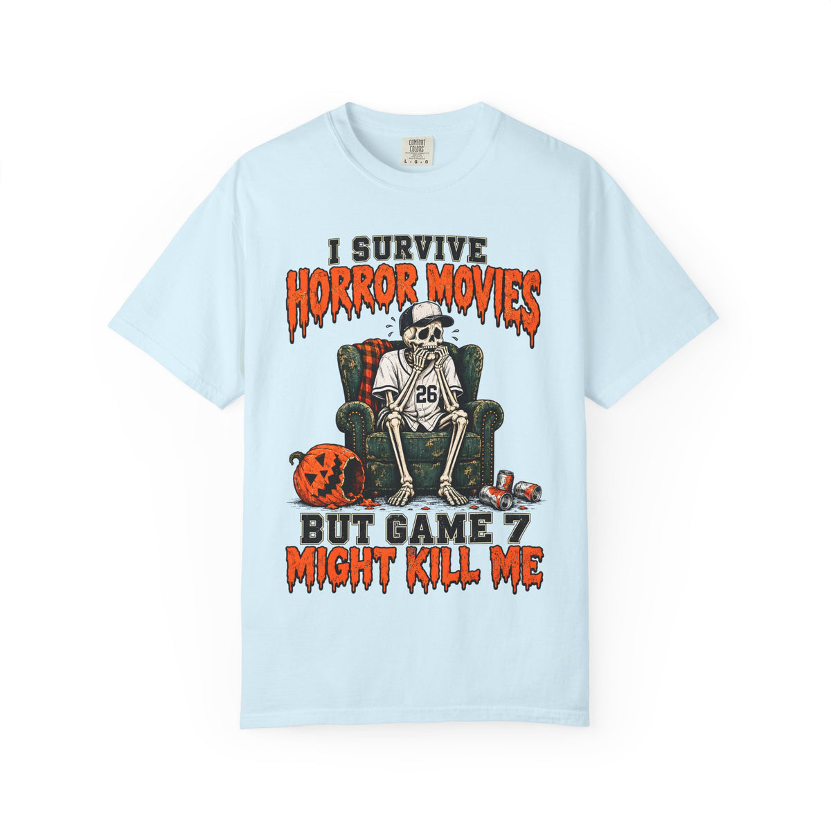 Horror Movies Game 7 Baseball Comfort Colors T-Shirt