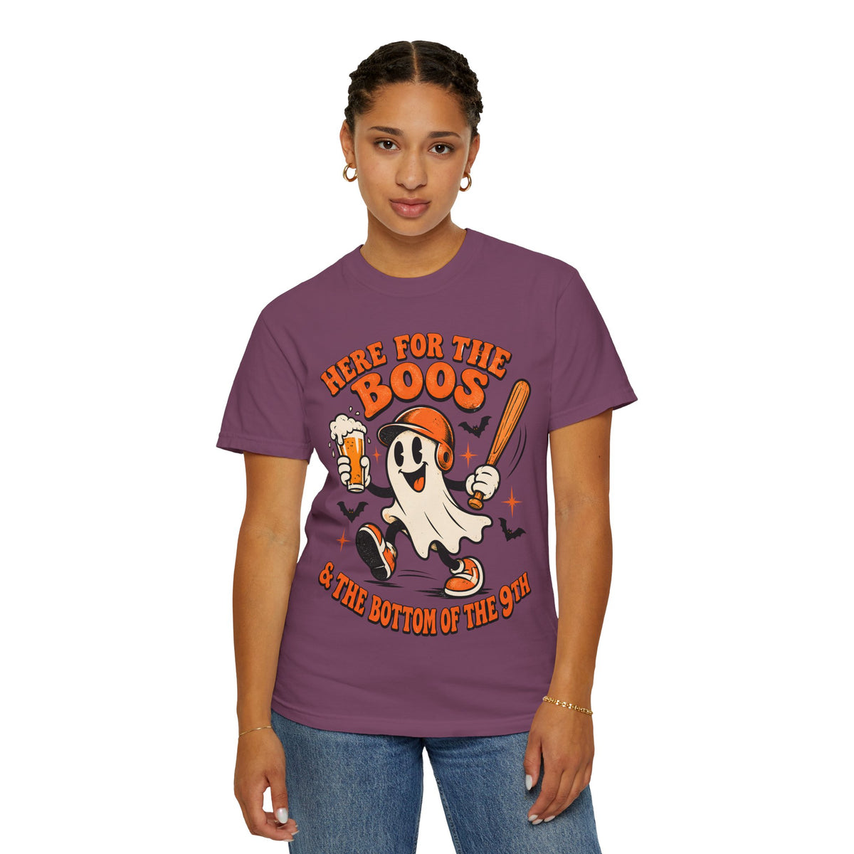 Here for the Boos Baseball Halloween Comfort Colors Tee