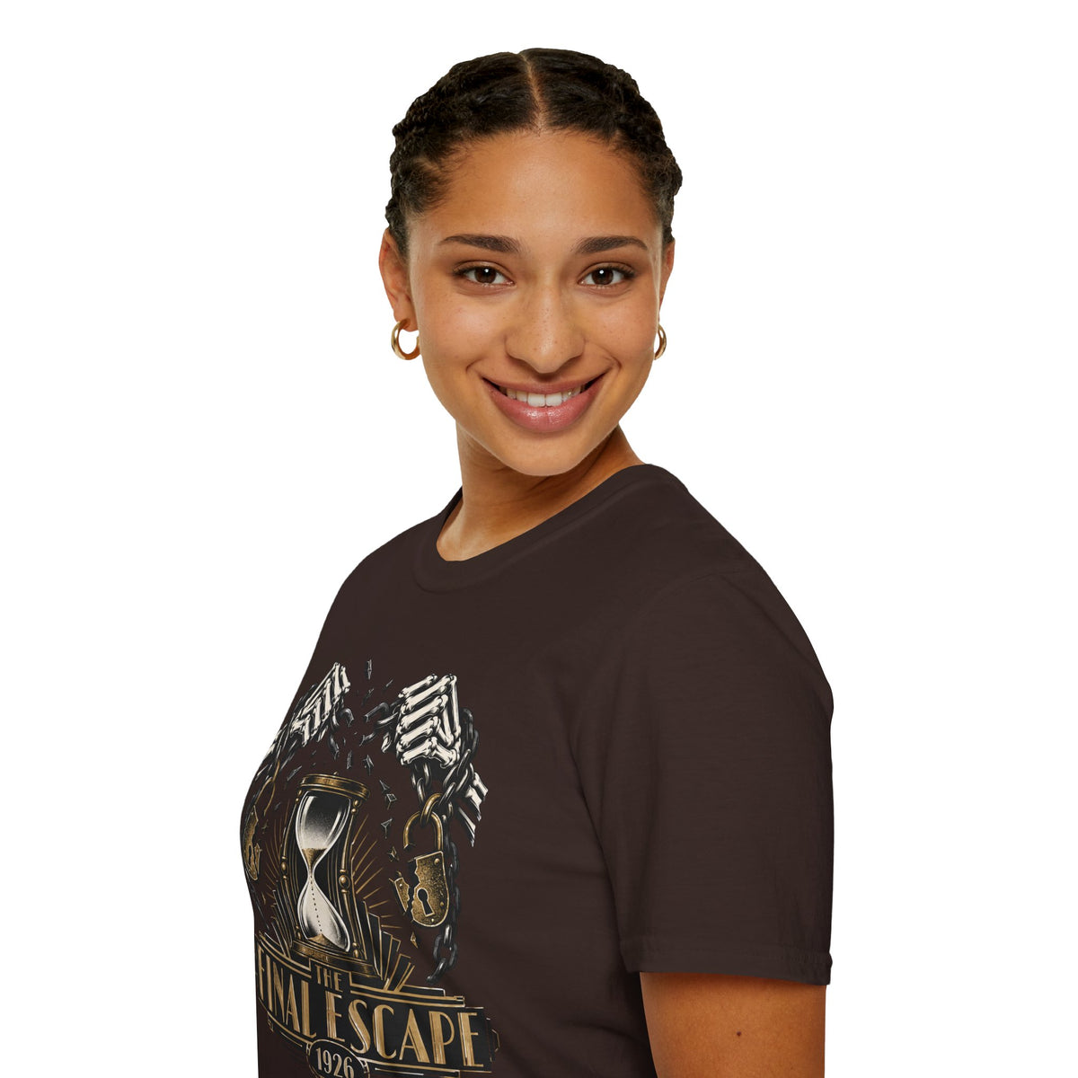 The Final Escape 1926 Shirt – Skeleton Chains Hourglass Art Deco Tee