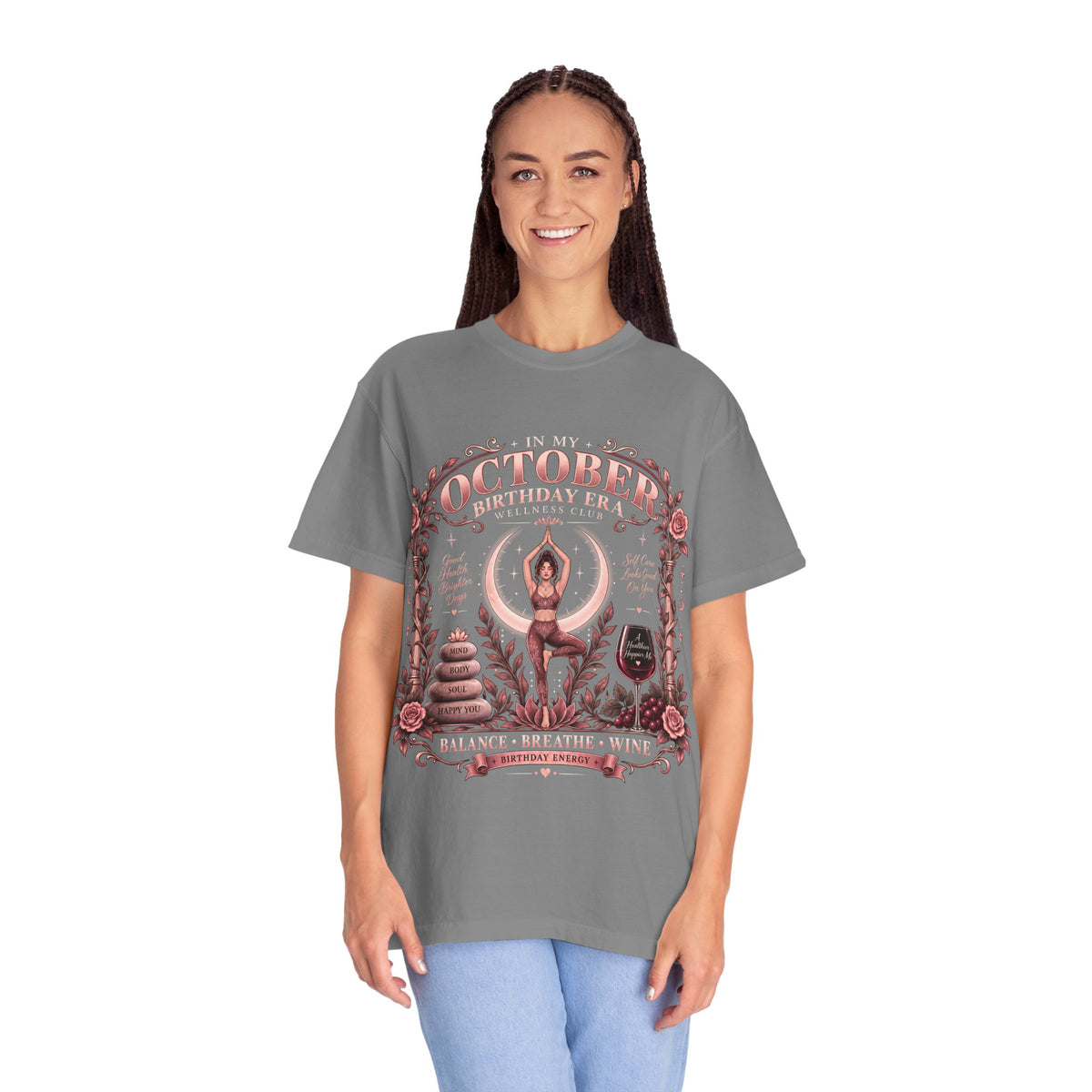 In My October Birthday Era Wellness Club Comfort Colors Tee