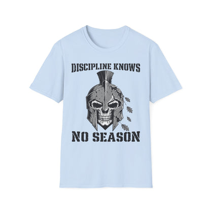 Discipline Knows No Season Shirt – Spartan Skull Stoic Warrior Tee