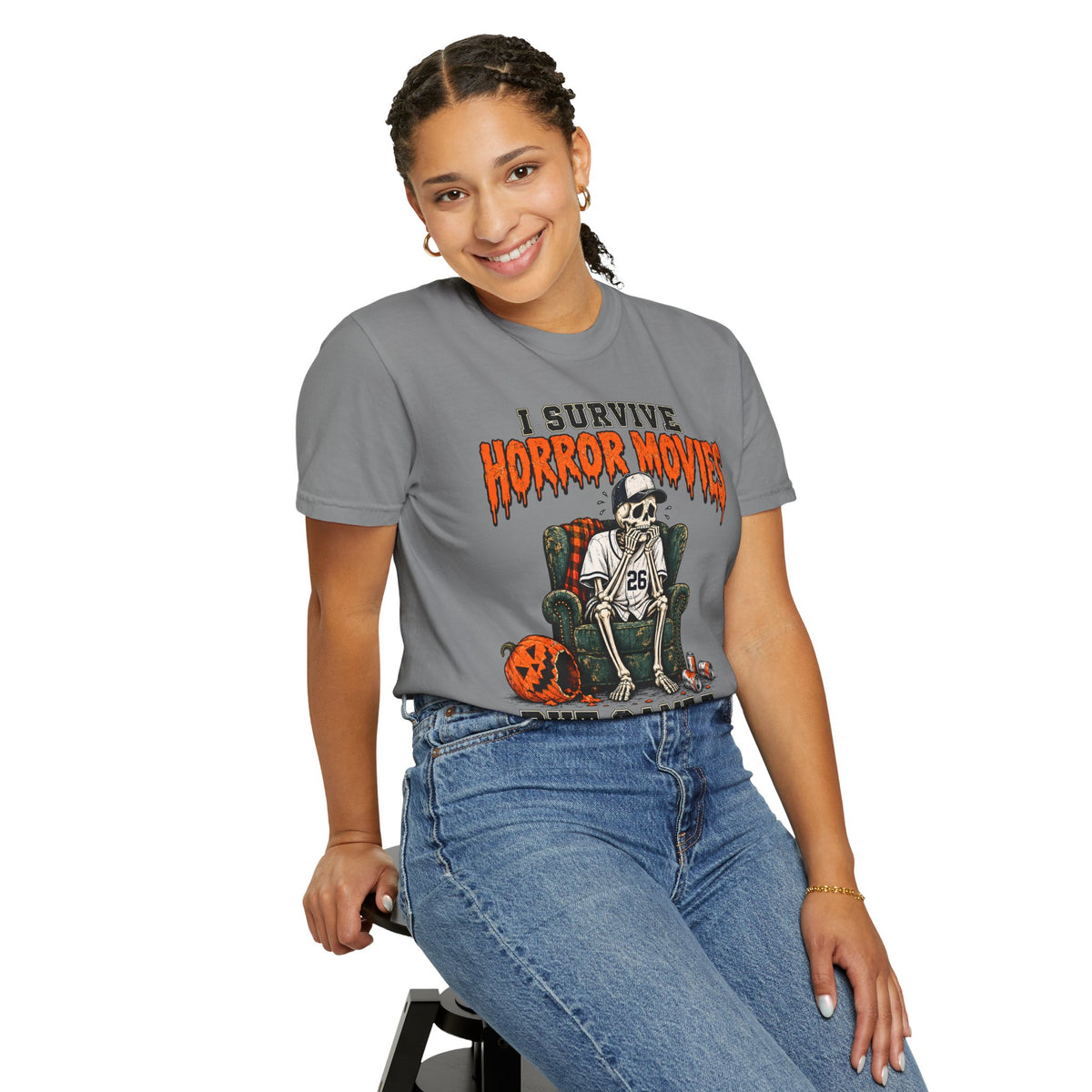 Horror Movies Game 7 Baseball Comfort Colors T-Shirt